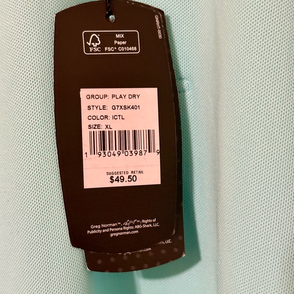 Greg Norman Collection Aqua Polo Shirt NWT XL - Picture 5 of 6